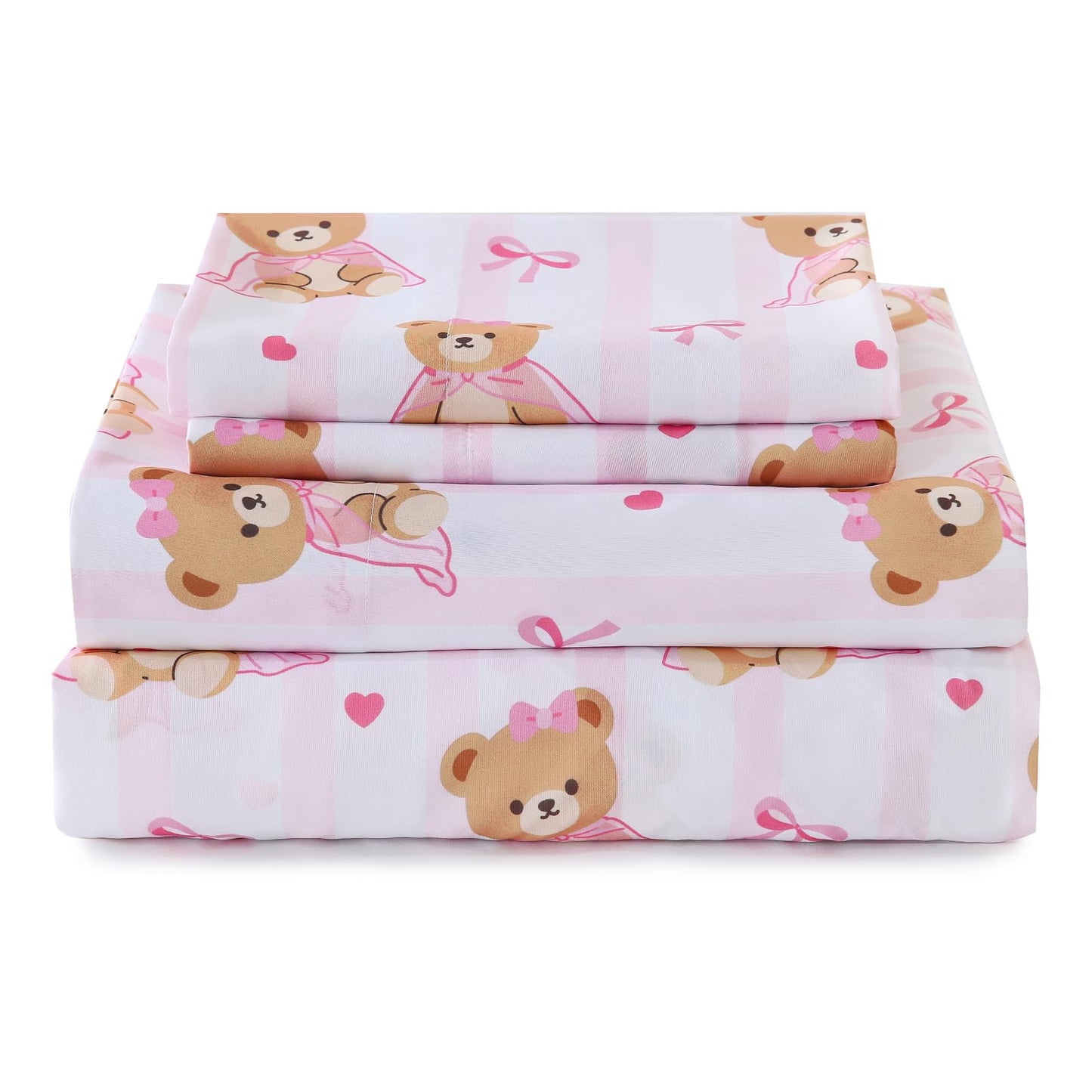 ChicView Twin Sheet Set Kids,3 Pieces Breathable Soft Microfiber Bedsheets for Child Boys Girls, Anti Pilling Deep Pockets Easy Care Bed Sheets, Teddy