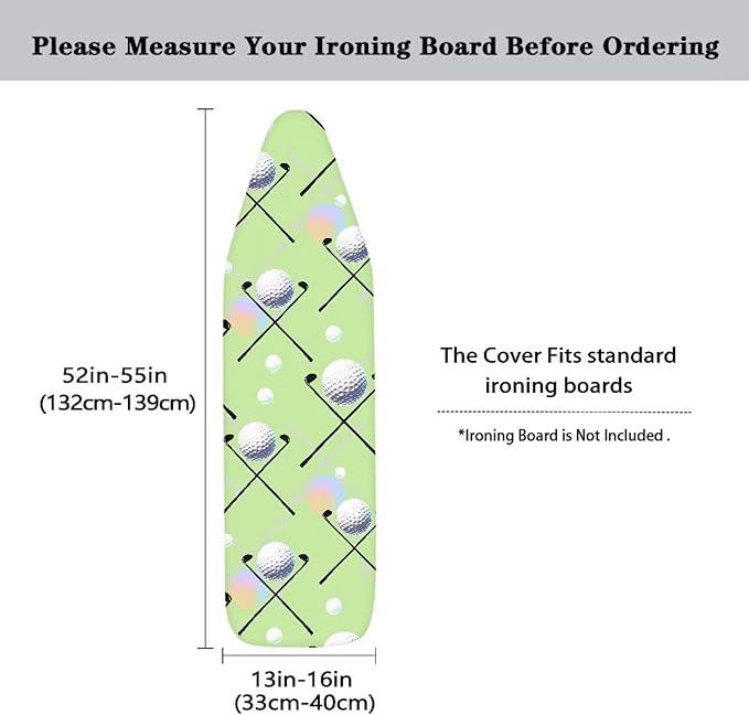 Golf Ball Ironing Board Cover 54x15 inches, Modern Golf Sport Applicable