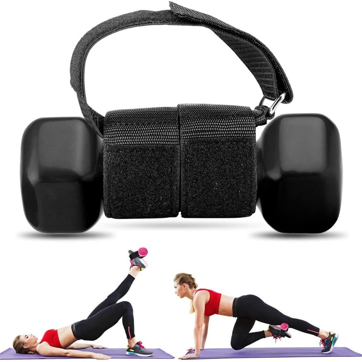 Dumbbell Foot Attachment, 2 Pcs Tibialis Trainer Strap Leg Lifting Weight Holder, Adjustable Ankle Weights Ankle Straps for Weight Lifting, Leg Workouts, Hip Flexors, Shin Splint, Hamstring Curls