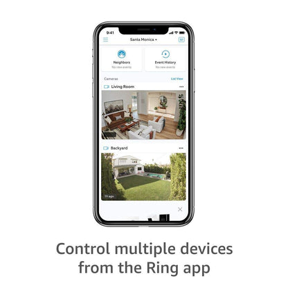 Ring Outdoor Cam (Stick Up Cam) | Weather-Resistant Outdoor Camera, Live View, Color Night Vision, Two-Way Talk, Motion alerts, Works with Alexa | White