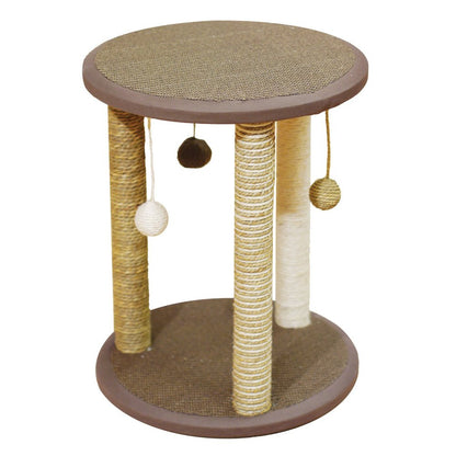 Rosewood Zurich Cat Scratching Post, Cat Tree, 45cm Tall with 3 Posts for Multi-Pet Play, Includes 3 Hanging Ball Toys, Durable & Engaging Scratching Post for Cats