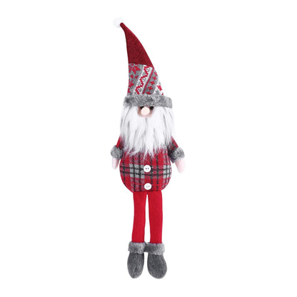 SIQITECHNO Christmas Decorations Long-Legged Santa Claus Elk Mouse Snowmen Sitting Hanging Plush Figurine Doll Ornaments for Home Window Table Fireplace Shelf Sitter Christmas Party Decoration Gifts