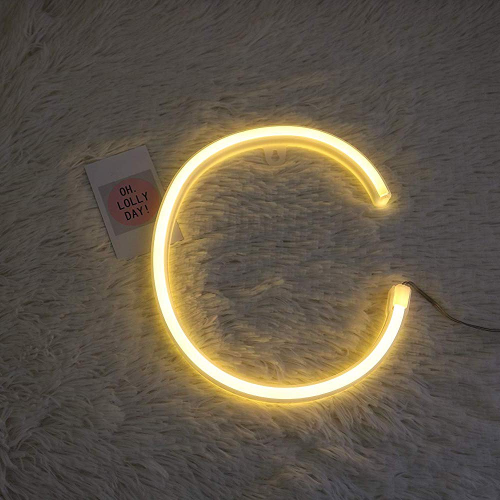 LED Warm White Alphabet Neon Art Lights Neon Letter Sign Night Lights with Battery/USB Operation for Wedding Birthday Party Christmas Home Bar Decoration