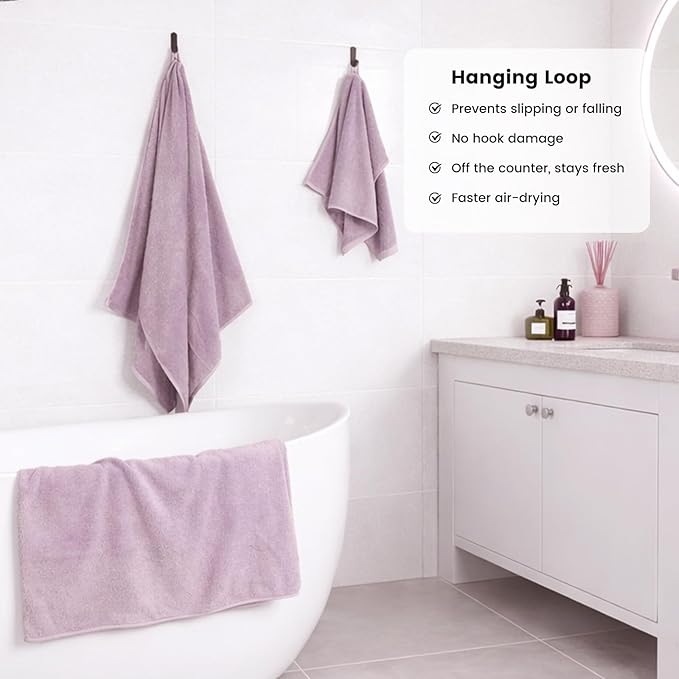 SEMAXE Bath Towel Set, 100% Cotton Absorbent Bathroom Towels