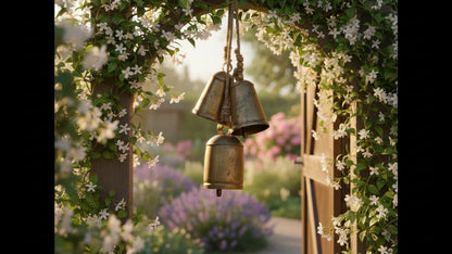 Cow Bells Huge Vintage Handmade Rustic Lucky Christmas Hanging Cone Bells, Round Bells Set of 3