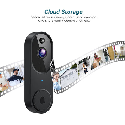 Orbitell Wireless Wi-Fi Video Doorbell Camera with Two Way Audio, AI Motion Detection, Night Vision and Cloud Storage, 2.4G Wi-Fi only
