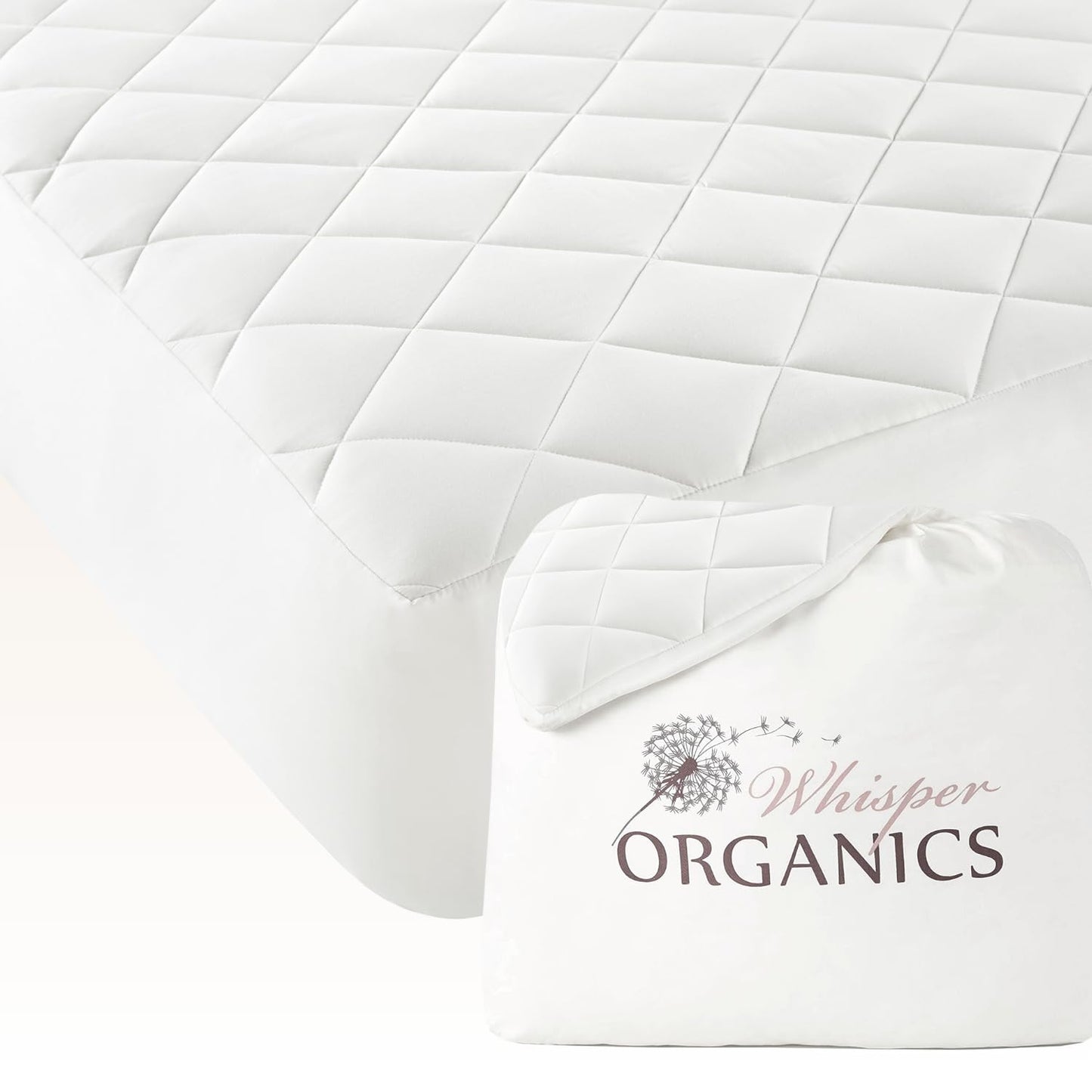 100% Cotton Organic Mattress Pad - Luxury Quilted Mattress Topper Protector Plush & Breathable Machine Washable Design - Fairtrade & GOTS Certified Premium 400GSM Thick with Deep Pocket (Twin)