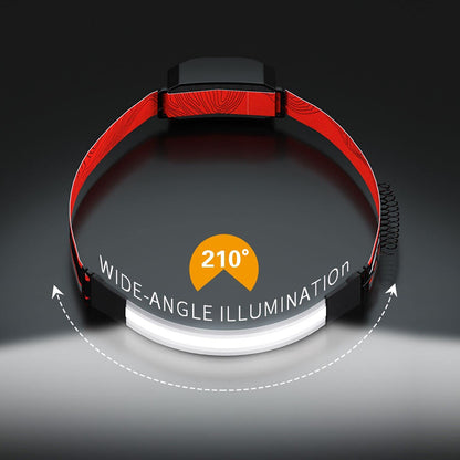 COSOOS Original 2 LED Headlamp Rechargeable Flashlight, Bright Wide Beam Headlamp Outdoor, Red Tail Light,Adjustable Headband for Adult & Kid, 500Lumen,Lightweight Headlight Hiking Camping Gear