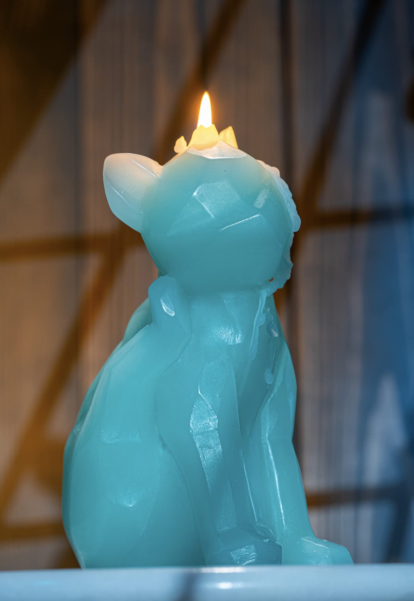 GUTE Cute Geometric Kitten Skeleton Candle 7" H - Unique Gift for Cat Lovers - Animal Candles, Cat Gifts, Kitten Candle, Cat Home Decor Gift - Burns for 9 Hours!