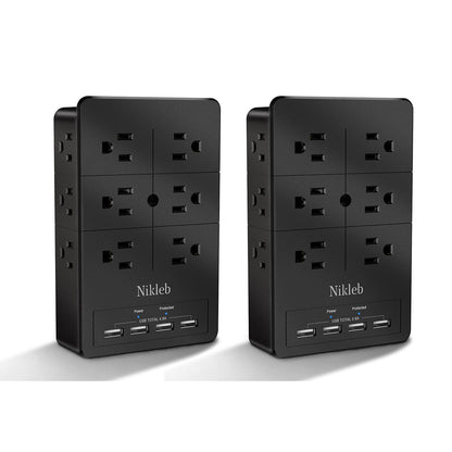Power Strip 23 in 1, 20 Outlets Surge Protector Wall Mount with 2 USB+1 USB C Ports, Multi Plug Extension Cord 6ft Heavy Duty, Accessories for Gaming, Studio, Home, Office, Desk Organizers