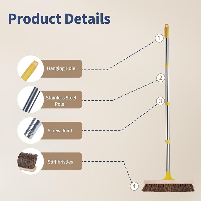 Floor Scrub Brush with Long Handle