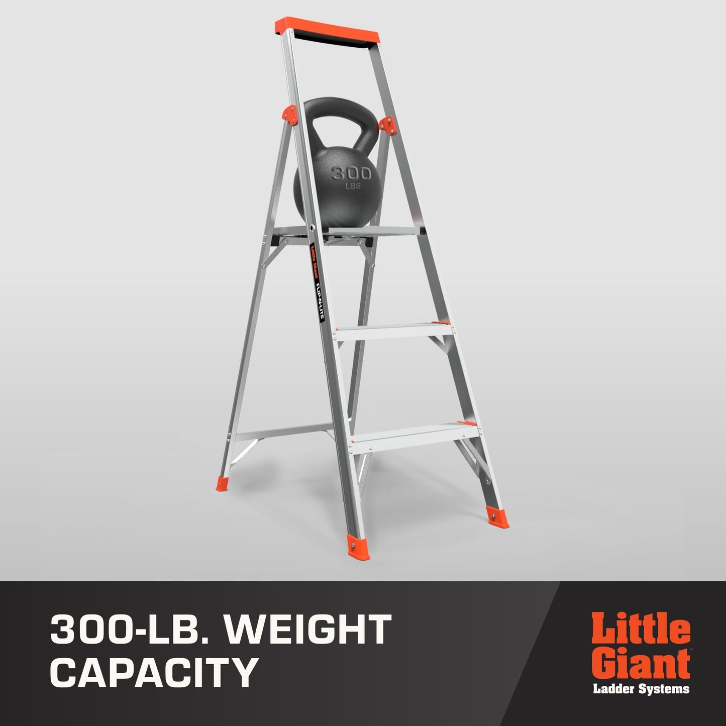 Little Giant Ladder Systems Flip-N-Lite, 5-Foot, Stepladder, Aluminum, Type 1A, 300 lbs Rated (15273-001)