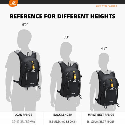 SKYSPER Small Hiking Backpack - 15L Travel Backpack Lightweight Bag Water Resistant Walking Backpack for Women Men