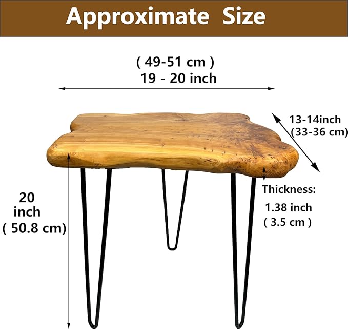 Natural Edge End Table, Live Edge Side Table