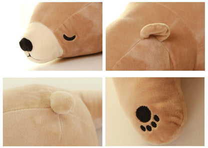 MMTTAO Stuffed Polar Bear Animal Plush Toy 20 Inch Large Brown Sleeping Bear Animal Stuff Soft Plushies Cute Dolls Collection Huggable Pillow Cushion Birthday Gift for Kids Child Boys Girls, 20Inches