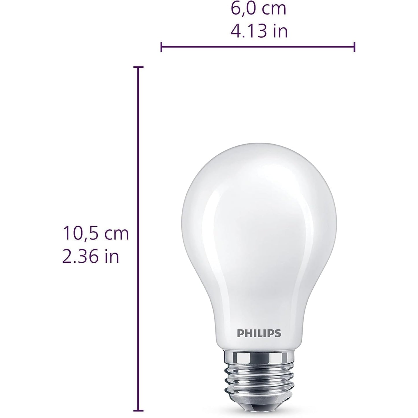 PHILIPS LED 75W A19 4-Pack Ultra Definition Daylight (5000K) 1100 Lumen (9W = 75W) Dimmable Frosted Flicker-Free Light Bulbs
