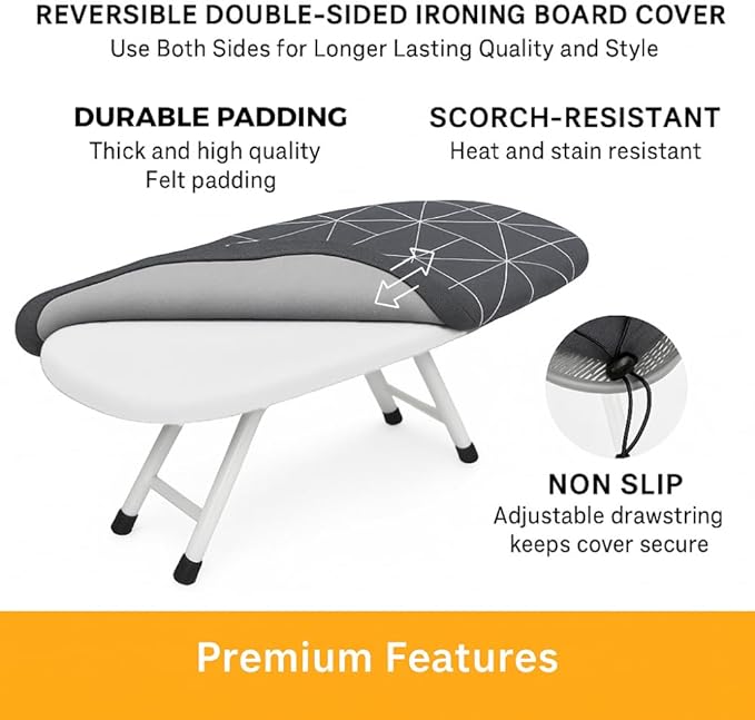 SAVUK 12 X 30 inch Smart Table Top Ironing Board Cover and Pad