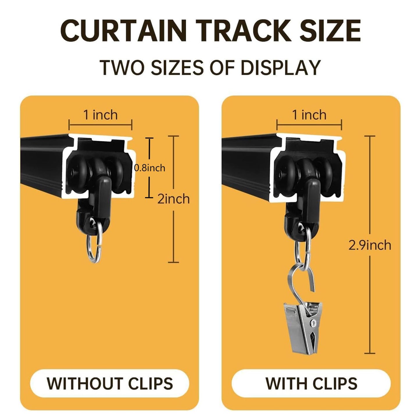 MaKefeile Ceiling Curtain Track Ceiling and Wall Mounted Heavy-Duty Curtains Rails Room Divider Curtains Shower RV Tracks Ceiling Sliding Curtain Rods With Clips,Black 6ft.