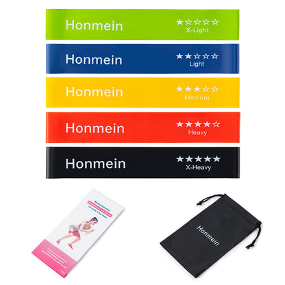 Resistance Bands for Working Out, Exercise Bands with 5 Resistance Levels Fit for Home Fitness, Strength Training, Natural Latex Resistance Band Include Instruction Guide and Carry Bag