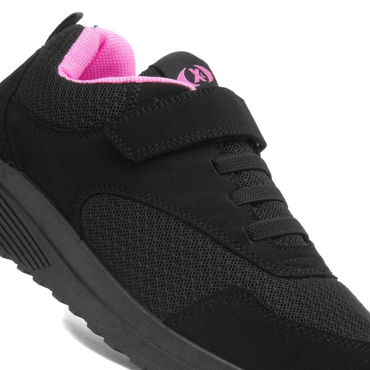 XL Kids Black Easy Fasten Trainer - Size 1 UK - Black