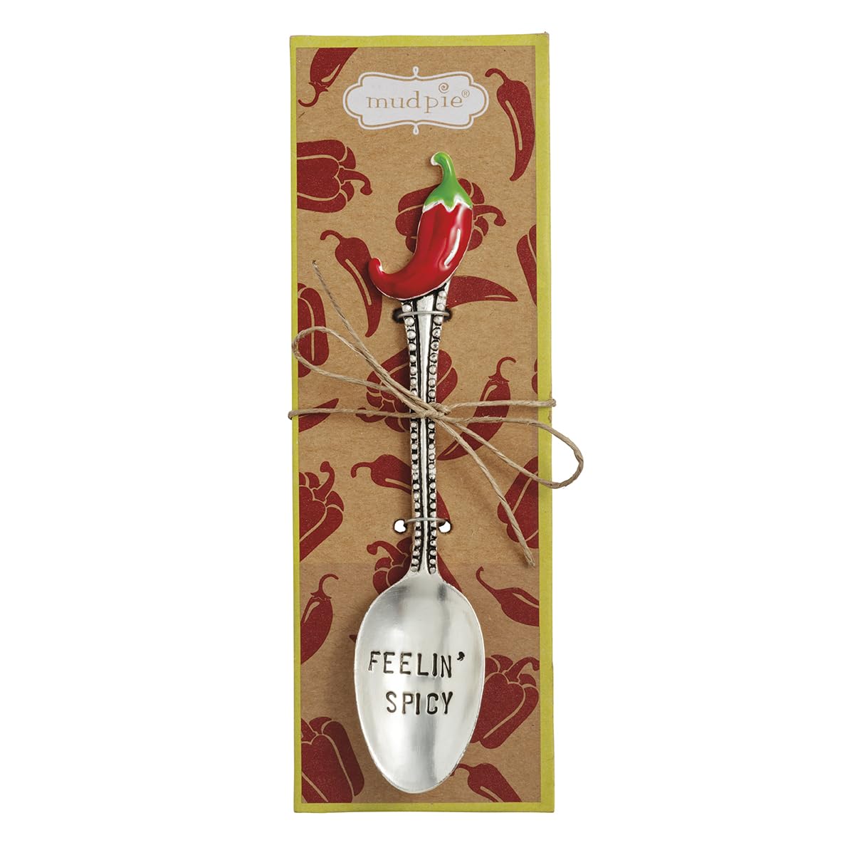 Mud Pie Silver Metal Pepper Enamel Salsa Spoon