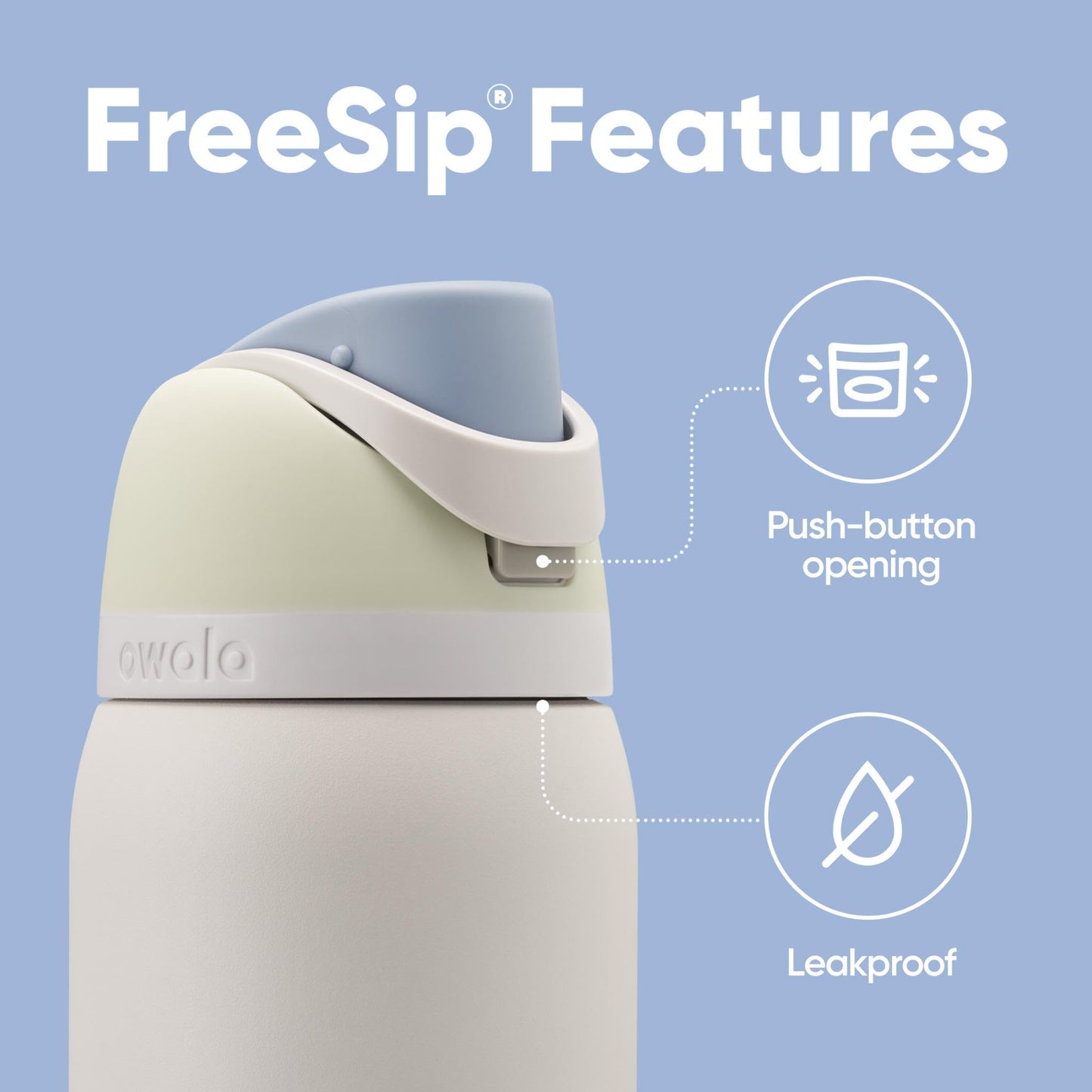 Owala FreeSip Insulated Stainless Steel Water Bottle with Straw for Sports and Travel, Leak Proof, BPA-Free, 945ml, Iced Breeze