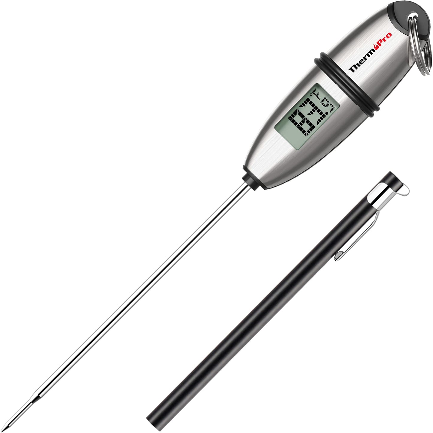 ThermoPro TP02S Digital Food Thermometer for Cooking Bread Baking Sourdough Liquids, Meat Thermometer Digital with Super Long Probe for Grill Candy Kitchen BBQ Oil Milk Yogurt Water Temperature