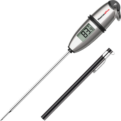 ThermoPro TP02S Digital Food Thermometer for Cooking Bread Baking Sourdough Liquids, Meat Thermometer Digital with Super Long Probe for Grill Candy Kitchen BBQ Oil Milk Yogurt Water Temperature