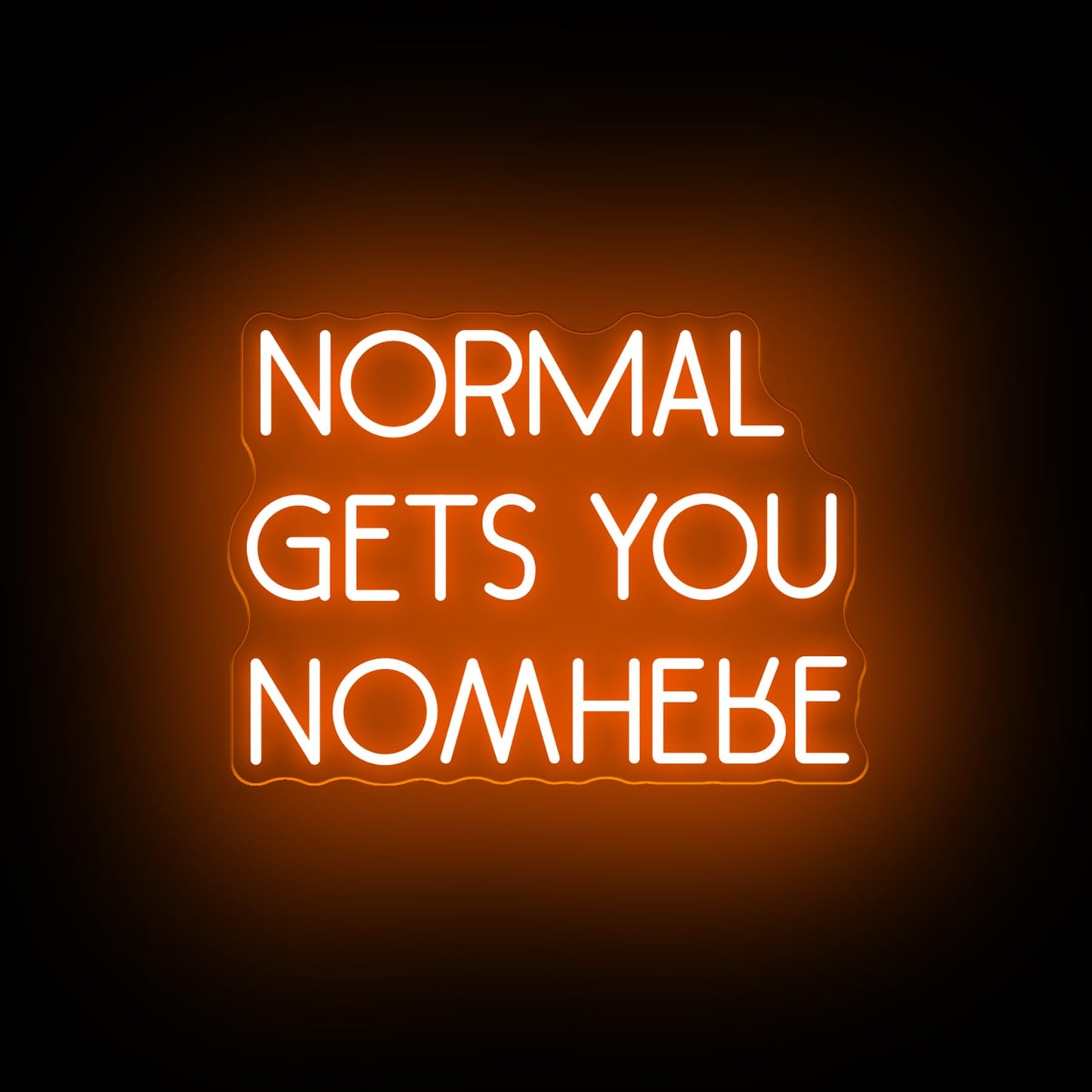 NORMAL GETS YOU NOWHERE Neon Sign, Light Office, Interior Design, Unique Gift, Quote Wall Art Led Light, Affirmation Neon Light for Beauty Salon Home, Party, Gift, Office, Bedroom, Man Cave-Orange-16.5"x12.2"
