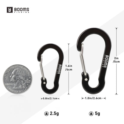Booms Fishing 20Pack Carabiner Clips: Multi-use 2in Small Carabiner Clip - Mini Keychain Caribeaner Clip for Keys, Camping, Hiking, Fishing, Kayaking, Backpack - CC1 5 Mixed Colors