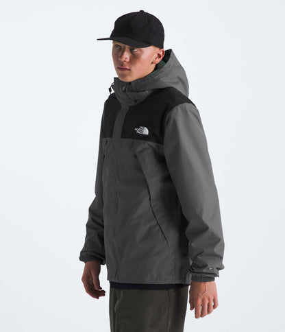 The North Face Men's Antora Jacket (Standard & Big Size) - Waterproof & Windproof Rain Coat, Secure Zip Hand Pockets, Smoked Pearl/TNF Black-NPF, Medium