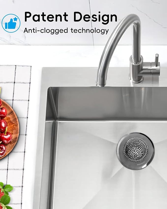 Revolutionary Kitchen Sink Drain Strainer, Patented Reversible Kitchen Sink