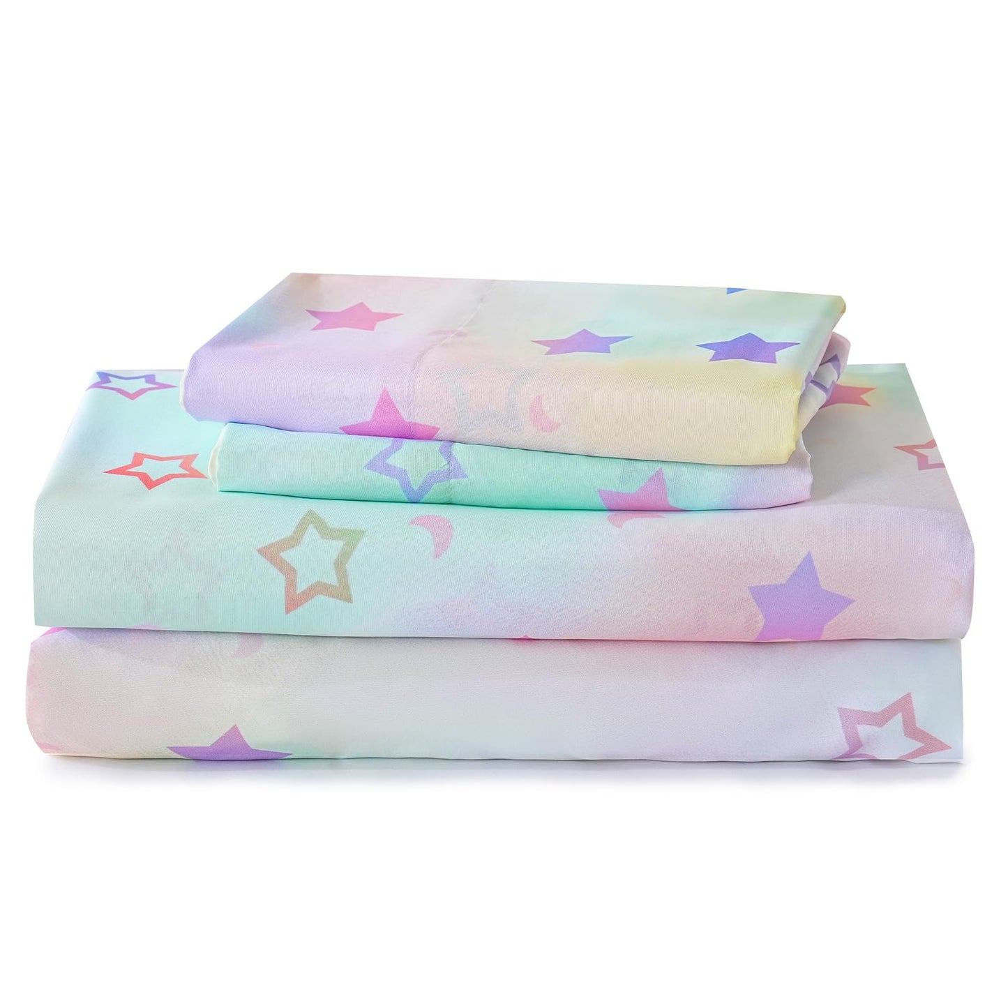 ChicView Queen Sheet Set Kids,4 Pieces Breathable Soft Microfiber Bedsheets for Child Boys Girls, Anti Pilling Deep Pockets Easy Care Bed Sheets, Stars