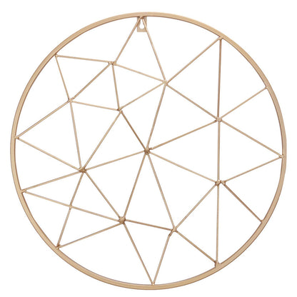 Yamfurvo Round Wall Gird Panel, Hanging Display Stands, Multifunctional Wire Photo Momo Organizer & Shelves for storage, Decorative Wall Storage Organizer Rack, Gold