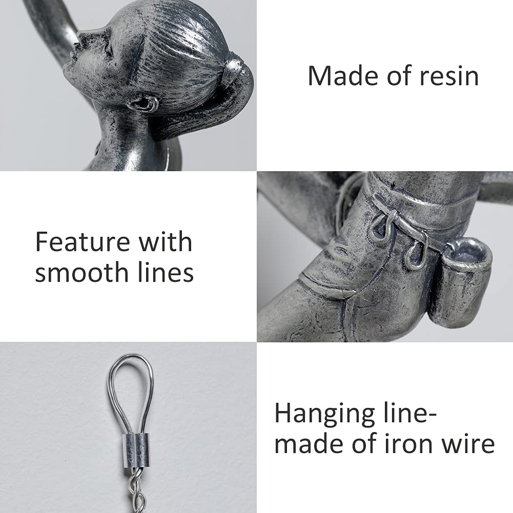 Kelendle Wall Hanging Rock Sculpture Climbing Art Statue Decor Piece for Home and Office Decoration (Bronze Large Rocks)
