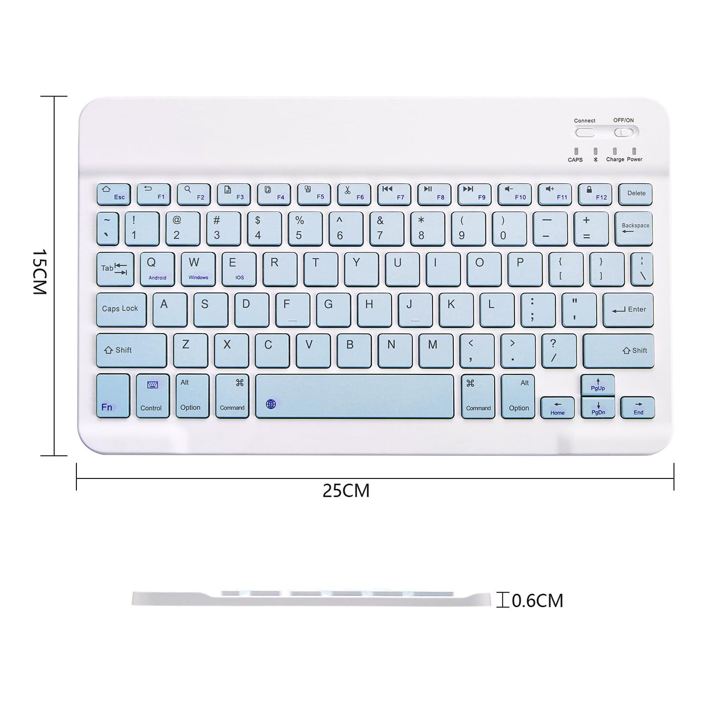 Ultra-Slim Bluetooth Keyboard Portable Mini Wireless Keyboard Rechargeable for Apple iPad iPhone Samsung Tablet Phone Smartphone iPadOS iOS Android (10 inch Black)