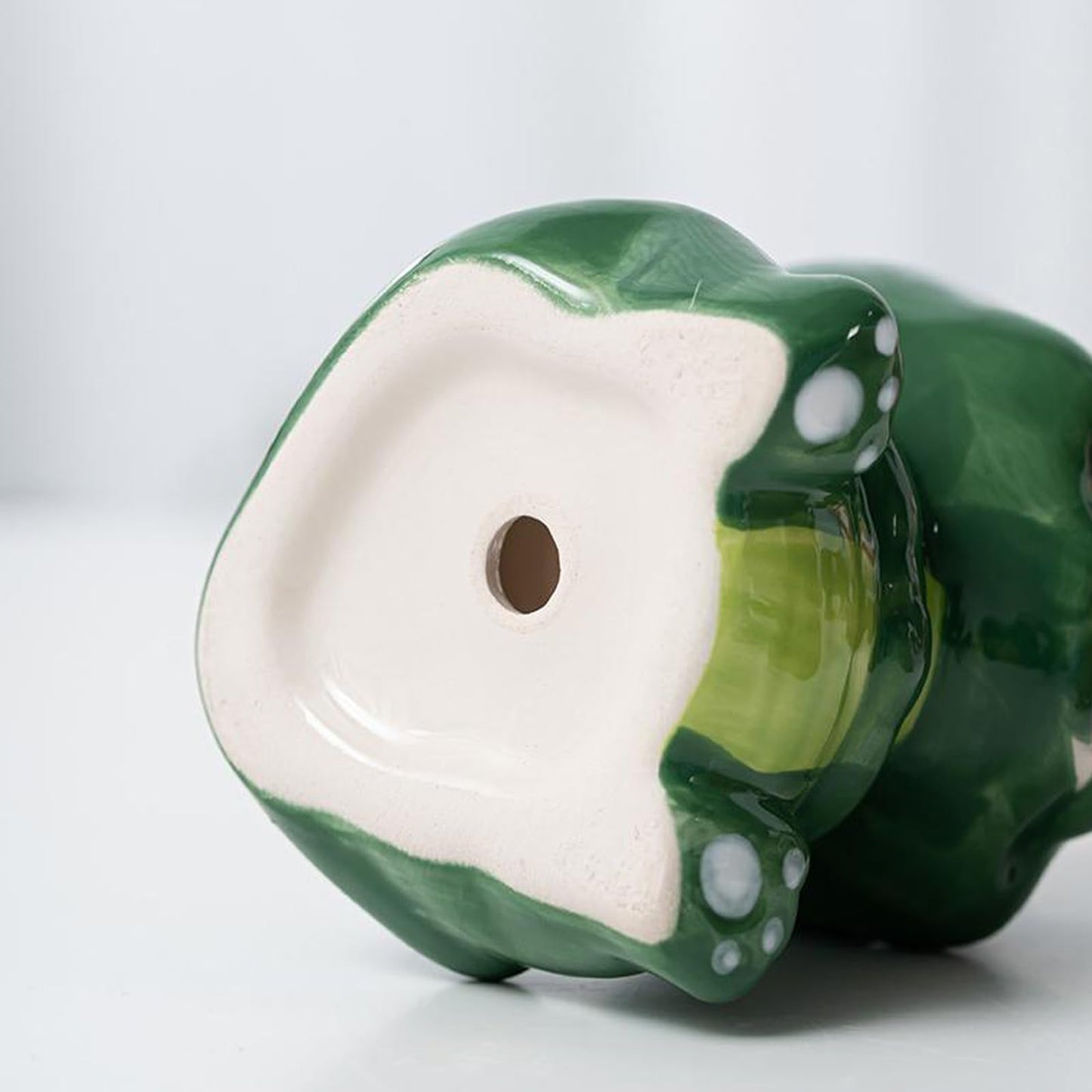 DIYOMR Cute Animals Planter, Mini Ceramic Cartoon Animal Shaped Succulent Flower Pot Indoor Air Plants Holder, Smooth Shiny Decorative Flower Cactus Planter - Plants Not Included (Hippo)