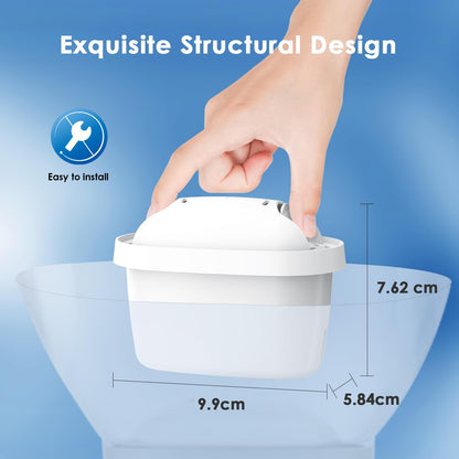 Waterdrop Water Filter Cartridges, Replacement for Brita® Maxtra+® Plus, Maxtra Pro® All-in-1, Compatible with Brita® Marella® Jug and Kettle, Reduce PFAS, PFOA/PFOS, TÜV SÜD, NSF Certified (6)