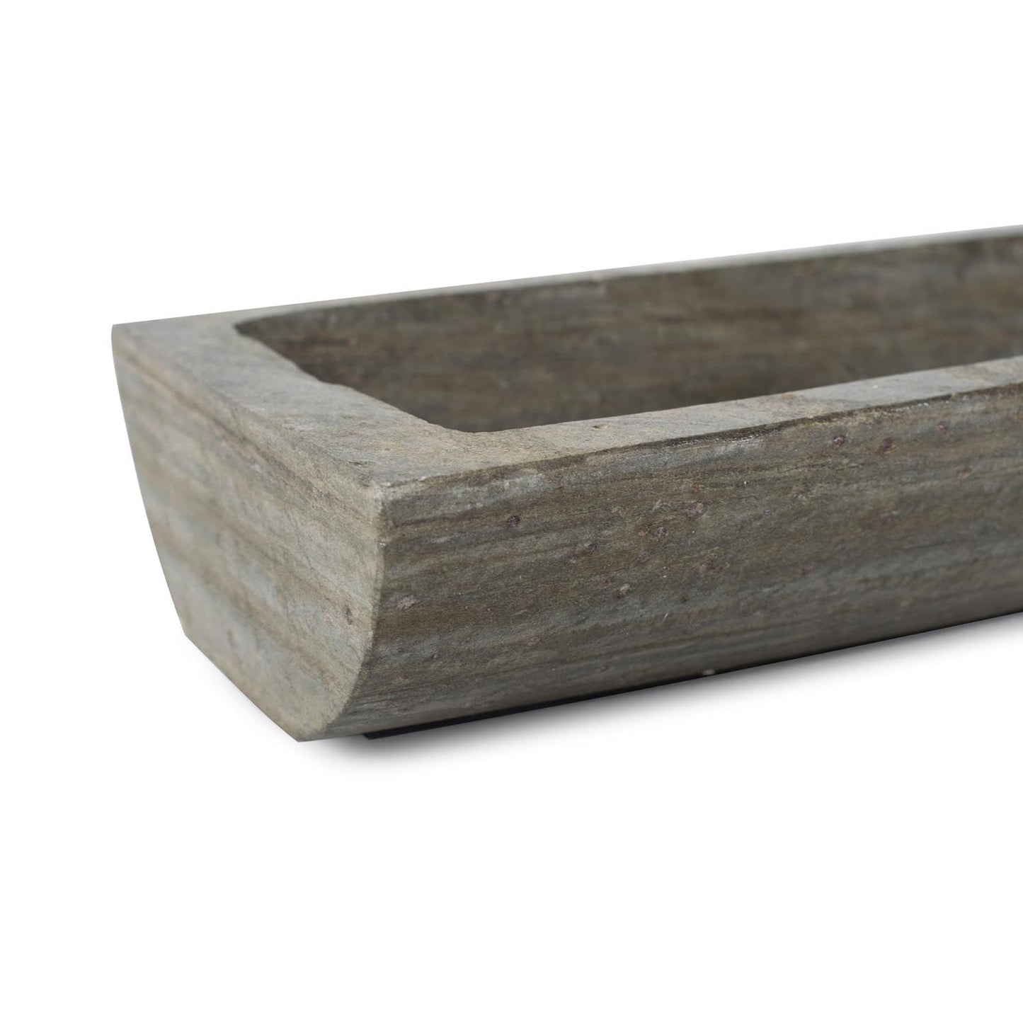 Howard Elliott Collection Dinorwic Slate Decorative Tray, Asymmetrical Modern Stone Accent Tray for Table, Shelf or Centerpiece Display, Textured Heavy Design, 12x5x3 Inch, Gray Green Taupe