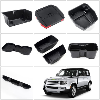 Karltys Center Console Hidden Organizer for Land Rover Defender Accessories Defender 90 110 130 2020-2025 2026 Armrest Hidden Storage Box Compartment