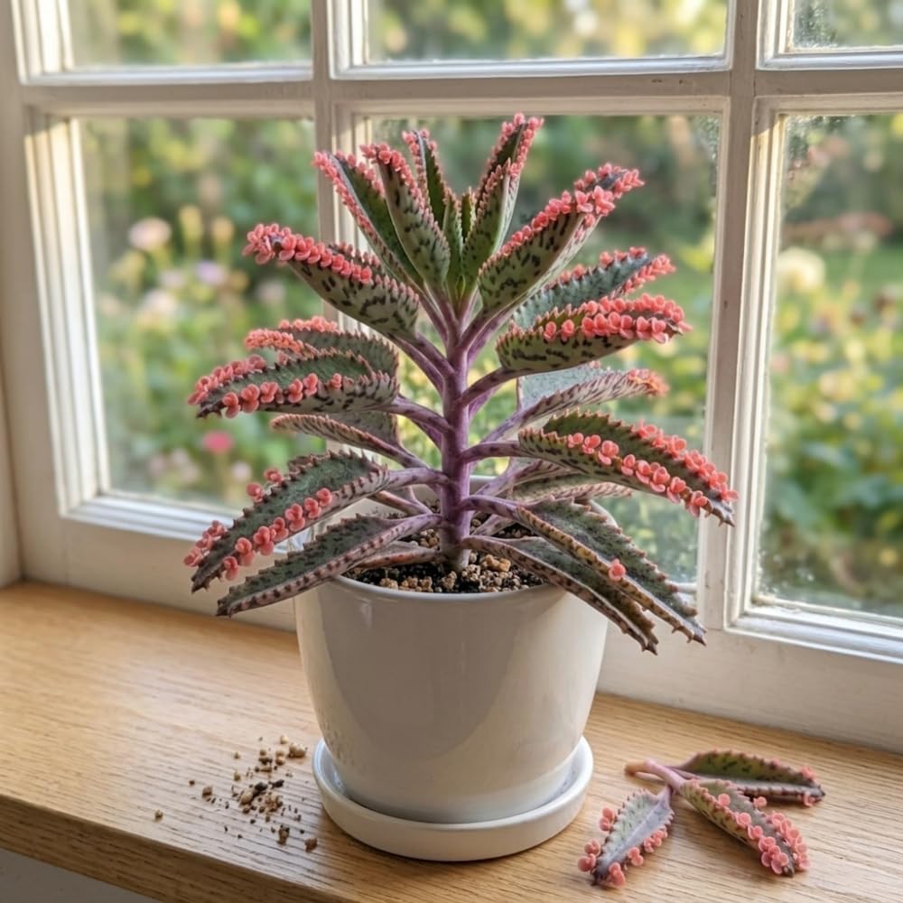 Kalanchoe Pink Butterfly Live Succulent Plant – 2 Inch Potted, Low Maintenance Colorful Succulent for Modern Indoor Landscapes, Beautiful Gift for Plant Lovers