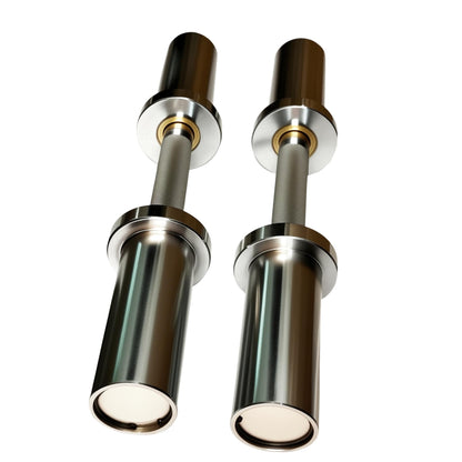 qibylift Olympic Dumbbell Handles Set of 2, Loadable Dumbbell Bars for 2 Inch Weight Plates, 16 Inch Chrome Barbell with 28mm Grip, 200 lb Capacity, Home Gym Strength Training (Chrome)