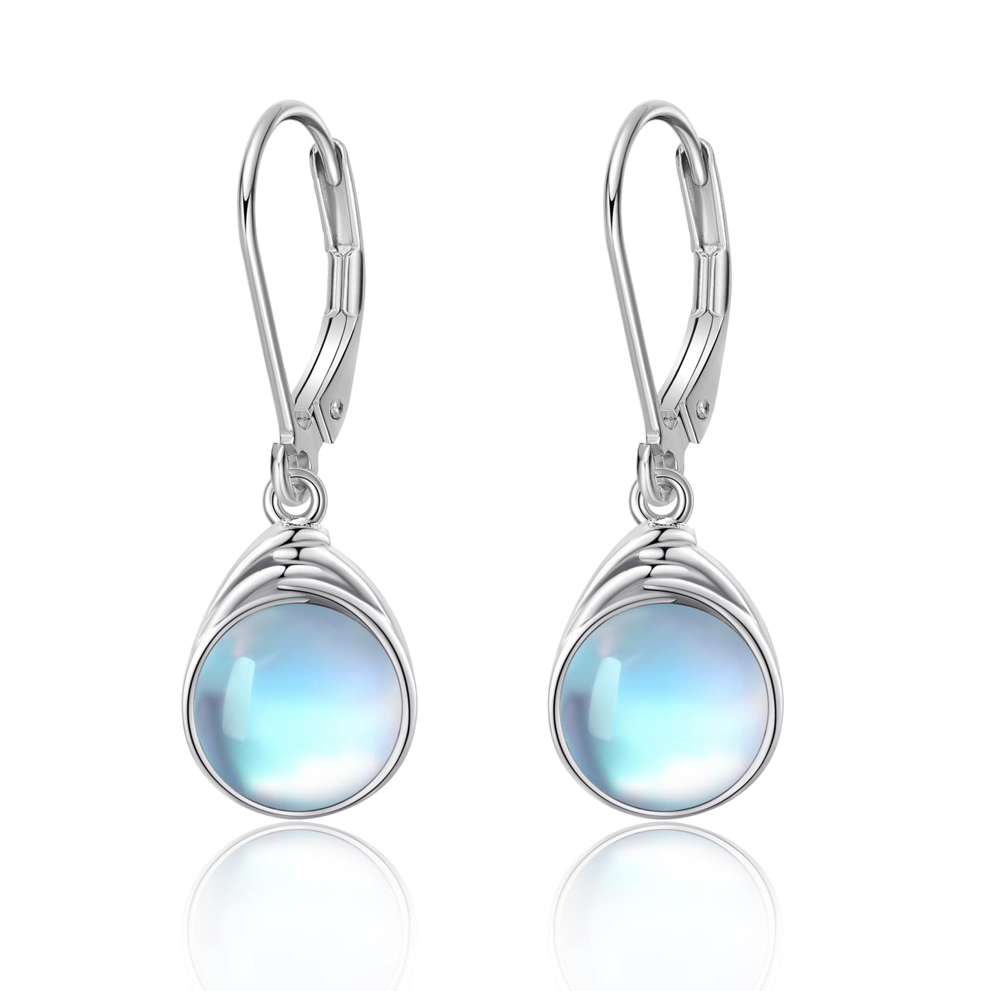 POPLYKE Moonstone Earrings Dangle for Women 925 Sterling Silver Leverback Earrings Teardrop Moonstone Jewelry Christmas Birthday
