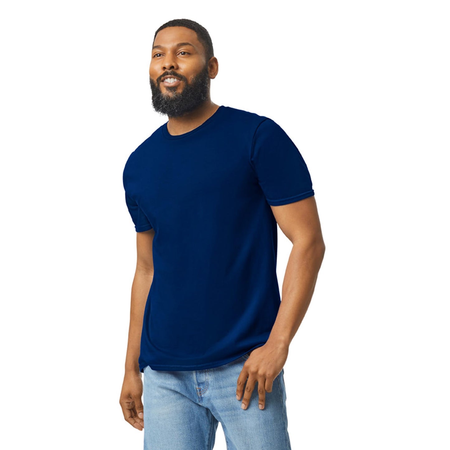 Gildan Adult Softstyle Cotton T-Shirt, Style G64000, Multipack, Navy (2-Pack), Large