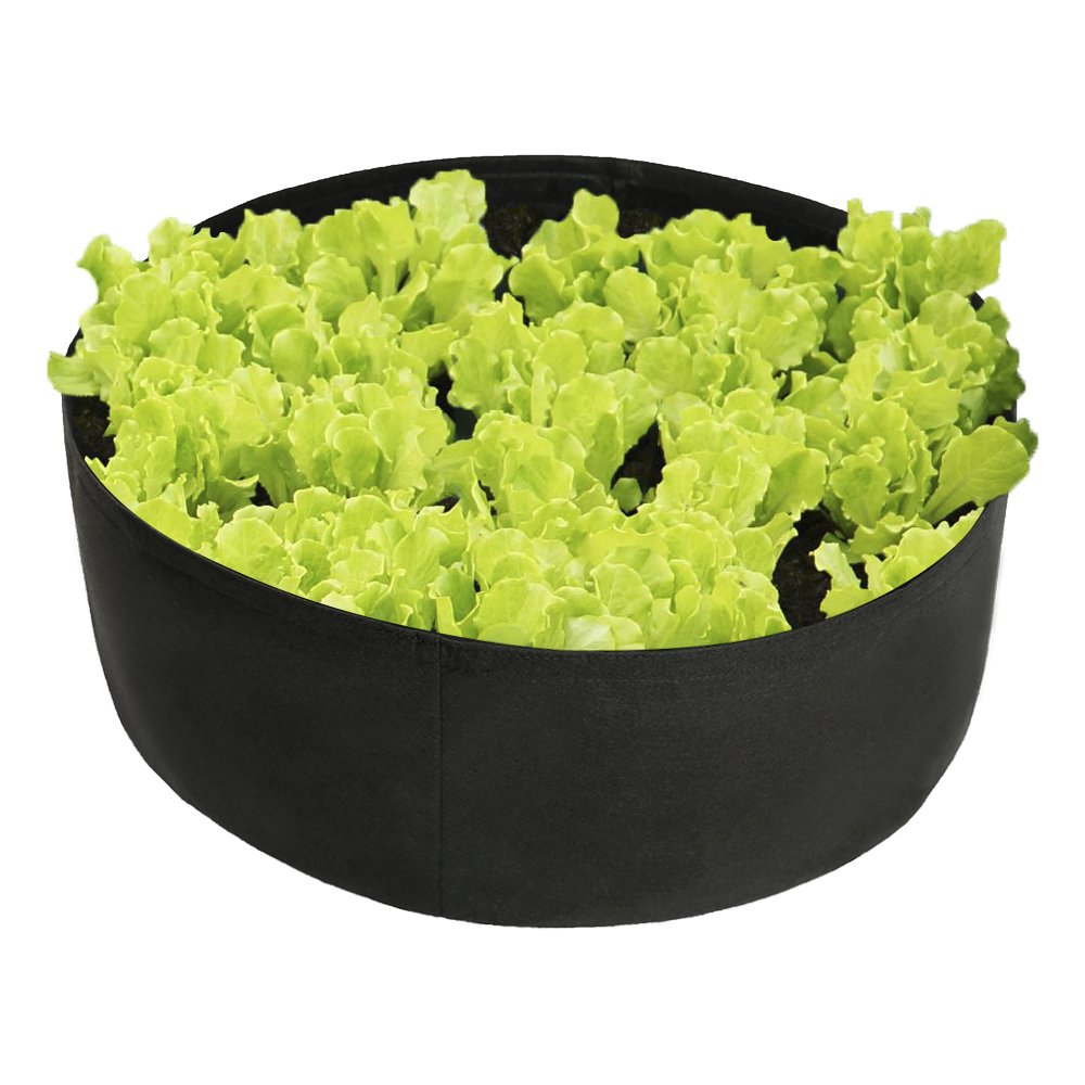 TITA-DONG Round Fabric Garden Plant Bed,50 Gallon Garden Fabric Grow Bag,Garden Vegetable Bed Planting Container Planter for Plants, Flowers, Vegetables (Black, 15 Gallon)