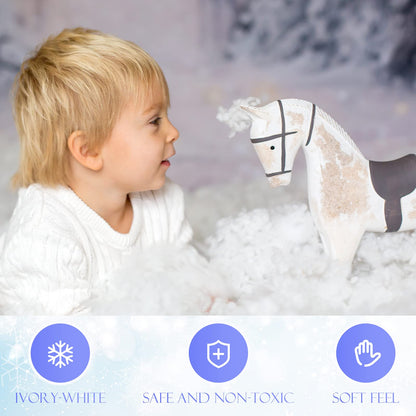 Tatuo 7 oz Fake Snow 200 g Per Bag Artificial Fake Cotton Christmas White Cloud Faux Fluffy Snow Indoor Soft for Winter Christmas Tree Mantle Village Nativity Scene