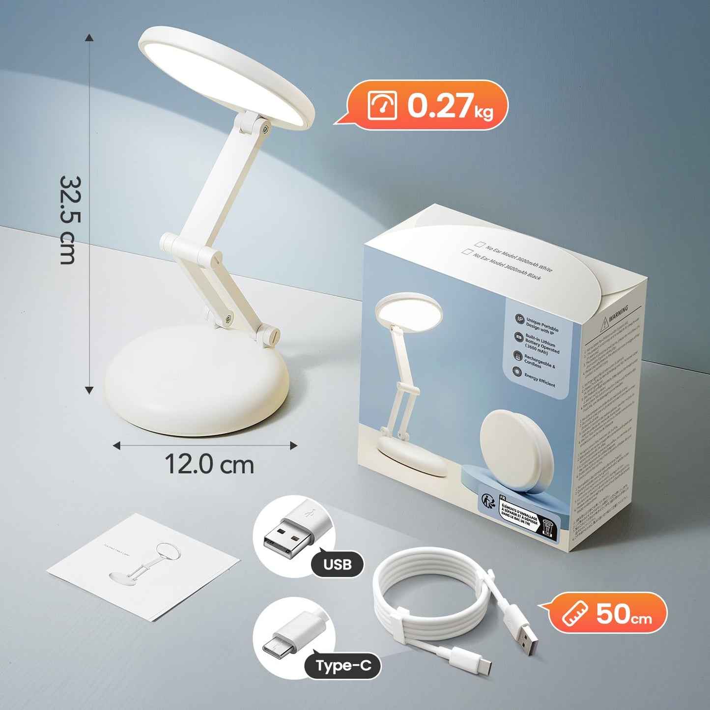 One Fire Rechargeable lamp, 3600mAh Battery Lamp, Rechargeable Table Lamp, Reading Light, Portable Small Lamp, Battery Lights Indoor, Cordless Lamp, Desk lamp, University Dorm Essentials