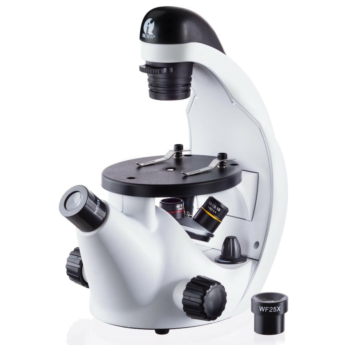 IQCrew 40X-500X Inverted Student Microscope Kit w/Experiment + Blank & Prepared Slides