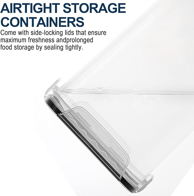 Large Food Storage Containers 5.2L, MCIRCO 4 Pieces Plastic Airtight Food