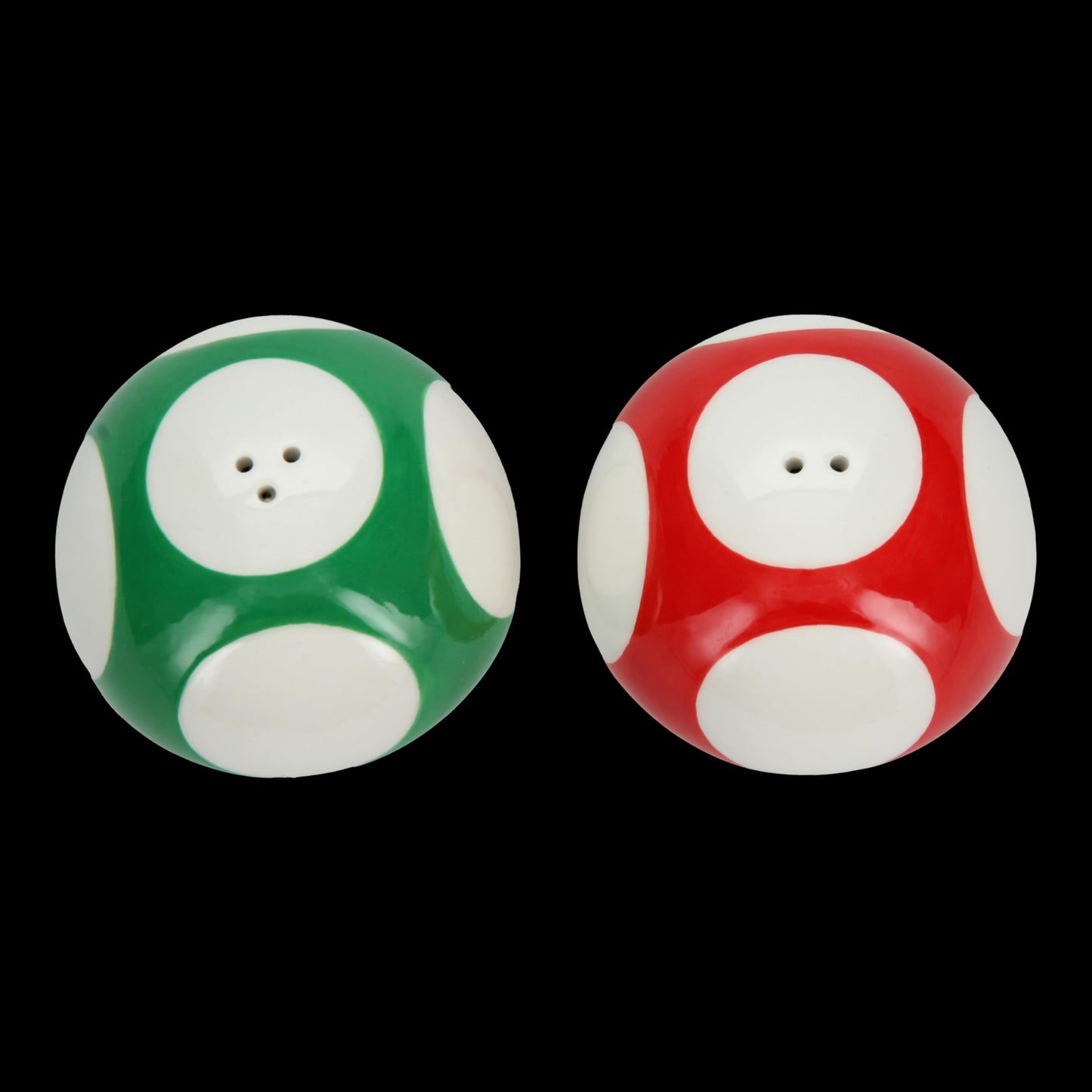 Super Mario Brothers Mushroom Salt and Pepper Shakers Officially Licensed Nintendo Red & Green 1-Up Ceramic Set for Kitchen & Home Decor, Housewarming Gift for Movie and Gaming Fans | Paladone
